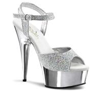 Pleaser Womens Sandals DELIGHT-609G Slv Multi Gltr/Slv Chrome