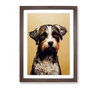 Pleasing Dog Framed Print | A3 Walnut Framed Wall Art | Ready to Hang | Modern Animal Picture | Living Room Bedroom Lounge Office