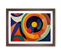 Pleasing Modern Abstract Art Framed Print | A2 Walnut Framed Wall Art | Ready to Hang | Abstract Fantasy Picture | Living Room Bedroom Lounge Office