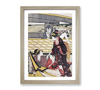 Pleasure Parties By Kitagawa Utamaro Asian Japanese Framed Print | A4 Oak Framed Wall Art | Ready to Hang | Asian Nature Picture | Living Room Bedroom Lounge Office