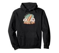 Pleasure Point California Surfs Up Surfboard Flower Beach Pullover Hoodie