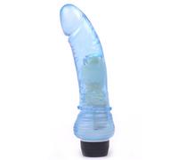 PleasureBox High Power Realistic Penis Vibrator Dildo with Veins and Penis Head, Clear Blue