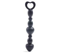 PleasureBoxxx Sensual Heart Shape Anal Beads, Black