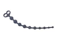 PleasureBoxxx Silicone Heart Shape Anal Beads, Black