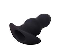 PleasureBoxxx Silicone Peep Hole Hollow Butt Plug Enema, Medium