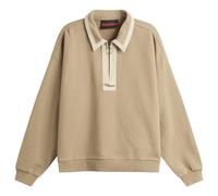 Pleasures Men's Drift Zip Long Sleeve Polo Tan Small