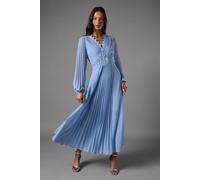 Pleat Detail Lace Trim Maxi Dress Coast Blue 14