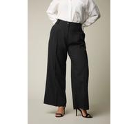 Pleat Front Woven Wide Leg Trousers Yours Black 16
