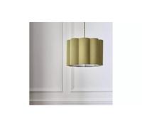 Pleat Olive Easy Fit Lampshade is Curved Pleated Design & It's Fits Easily onto Your Existing Lamp Base or Can be Ceiling Hung that Brings Comfort and Style- 30cm