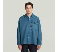 Pleated 1-Pocket Boxy Shirt - Medium blue - Men M