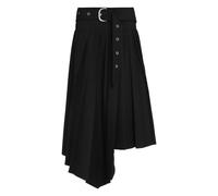 Pleated asymmetrical skirt - female - Off White - Midi Skirts - Black - S - Skirts S