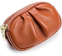 Pleated Bag Women Coin Purse Double Zipper Change Wallets Women Housekeeper Card (Color : C, Size : 13 * 9.5 * 8cm)