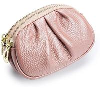 Pleated Bag Women Coin Purse Double Zipper Change Wallets Women Housekeeper Card (Color : C, Size : 13 * 9.5 * 8cm)