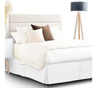 Pleated Bed Skirt, Easy Fit Bed Skirt, 14? Inch Drop Bed Skirt, Soft Double Brushed Premium Microfiber Ruffle Bed Skirt, Bedskirt with Split Corners (White,Double)