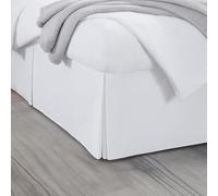 Pleated Bed Skirt, Easy Fit with 18 Inch Tailored Drop, Soft Quadruple Pleated Ruffle, Hotel Quality, Shrinkage and Fade Resistant, Bed Skirt for Full Beds, Box Pleated Bedskirt (Full, White)
