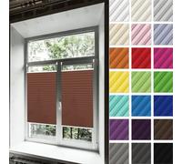 Pleated Blind 120 x 60 cm Light Filtering, Blackout Thermal Privacy Protection Opaque Folding Roller Shade Quick Fix and Easy to Install for Windows Patio Kitchen, Brown