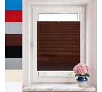 Pleated Blind 20 x 160 cm Temporary Black Out Instant Stick on No Drill Blind, Easy Fit Install No Drill Top Down Bottom up Cellular Pleated for Bedroom, Bathroom, Brown