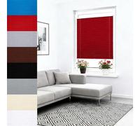 Pleated Blind 30 x 130 cm Window Privacy Protection, Quick Fix and Easy to Install Window Shades Pull Down No Drill Blinds Opaque Folding Blind for Bedroom, Bathroom, Red