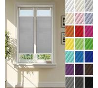 Pleated Blind 50 x 200 cm Light Filtering, Blackout Thermal Privacy Protection Thermal Blackout Blinds No Drilling No Drill Instant Temporary for Patio Bathroom Bedroom, Grey