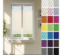 Pleated Blind 65 x 200 cm Light Filtering, Blackout Thermal Privacy Protection Thermal Blackout Blinds No Drilling No Drill Instant Temporary for Patio Bathroom Bedroom, Beige