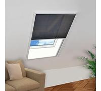 - Pleated Blind for Windows Aluminium 80 x 120 cm with Black Fibreglass Mosquito Screen, Removable and Washable, No Drilling, Ideal for Roof Windows, Balcony and Patio Doors