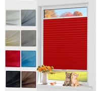 Pleated Blinds pleated blind, 45 x 100 cm Instant Stick on Easy to Install No Drill Blinds, Self-adhesive Blinds Self Adhesive Blinds for Window Privacy Protection, Red