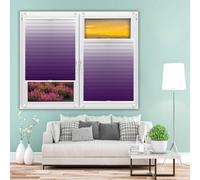 Pleated Blinds, Plisse Blind 60 x 110 cm No Drill Blackout Blinds, Clip In Paper Blinds, No Drill Blinds Easy Fit Install, Polyester for Windows and Doors Kitchen, Purple