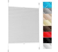 Pleated Blinds Window Blinds 40 x 190 cm Instant Stick on Easy to Install Opaque Folding Roller Blind, Includes All Assembly Parts, for Window Privacy Protection, White