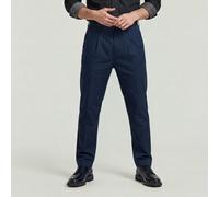 Pleated Chino Relaxed Tapered - Dark blue - Men 28-32
