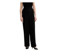 Pleated Crepe Wide-Leg Pant - female - Michael Kors - Wide Trousers - Black - S - Trousers S