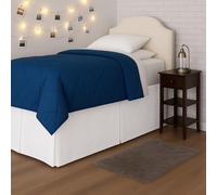 Pleated Dorm Bed Skirt Twin XL - 21-Inch Drop Box Pleated Bed Skirt - Extra Long Dust Ruffle for College Dorm Underbed Storage - Wrinkle-Resistant Bedskirt, White