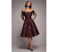 Pleated dress for women Goddiva Midi Noir 44