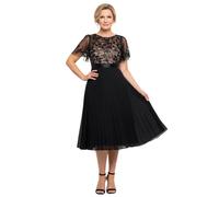 Pleated dress for women Goddiva Top Chiffon Midi Noir 38