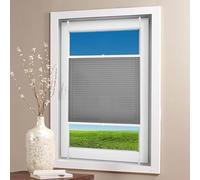 Pleated Fabric Blind 80 x 120 cm Quick and Easy Assembly Vertical Pleated Window Blind Includes All Assembly Parts For Windows Doors Shades, Light Grey
