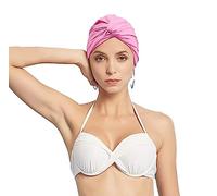 Pleated Fabric Swimming Cap Women Ladies Long Hair Swim Cap Ear Protecting Bathing Hat Elastic Polyester Turban Swim Hat Shower Cap for Beach Spa Non Waterproof, Twisted Beanie Sleep Hat