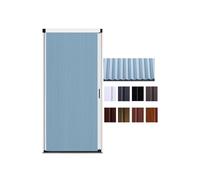 Pleated Folding Doors Curtain ,Light Blue 26in-59in Wide,Easy Sliding Room Divider ,for Home & Office Decor, Smooth Silent Operation(100x230cm/39x91in)
