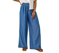 Pleated Full Length Wide Leg Trouser Roman Mid Blue 20