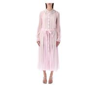 Pleated Georgette Midi Dress, female, Self Portrait, Midi Dresses, Pink, 2XS, Dresses 2XS