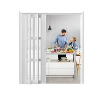 Pleated Magnetic Accordion Door for Indoor Use 24x80in Folding Security Screen Gate for Patio Closet and Cupboard Durable Acrylic Panel Design