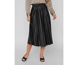 Pleated Maxi Skirt in Satin Effect Black