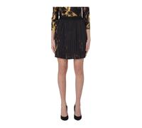 Pleated Mini Skirt Baroque Print - female - Versace Jeans Couture - Short Skirts - Black - XS - Skirts XS