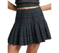 Pleated mini skirt with checkered woman Superdry Bleu XS