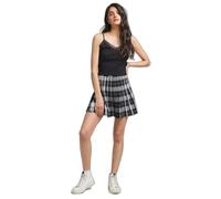 Pleated mini skirt with checkered woman Superdry Noir XL
