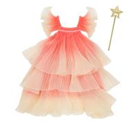 Pleated organza fairy dress with magic wand Multicoloured 3/4 years