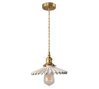 Pleated Skirt Dining Room Chandelier Brass Ceramic Adjustable Hanging Chandelier Simple Bedroom Bedside Ceiling Lamp Study Balcony Chandelier