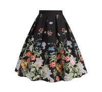 Pleated Skirts for Women 1950S Vintage Skirts Midi 50S Style Swing Polka Dot Ladies A Line High Waisted Long Summer for Tea Party Cocktail Skirt