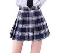 Pleated Skirts For Women High Waist, Tartan Skirt For Women Light Weight Ruched Beach Skirt For Women Flowy Swing Women'S Skirts Mini Loose Comfort School Skirts For Girls Smart Elegant A-Line Skirt