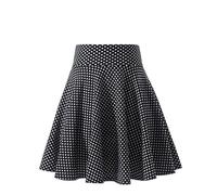 Pleated Skirts for Women Ladies Polka Dot Skirt Mini Skirt Rock and Roll 50'S 60'S Plus Size High Waisted Flared Mini Skater Retro Pleated Casual