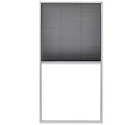 Pleated Window 80 x 160 cm, Aluminium Frame, White, Polyester Mesh, Black, for Roof Windows, Mosquito Protection, Fly Screen, Mosquito Net, Tension Frame, No Drilling, Removable