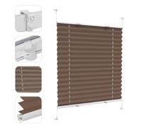 Pleated Window Blind 120x160 cm Light Filtering & Privacy Protection No Drill Installation Ideal for Bedroom & Living Room Taupe Color Stylish & Functional
